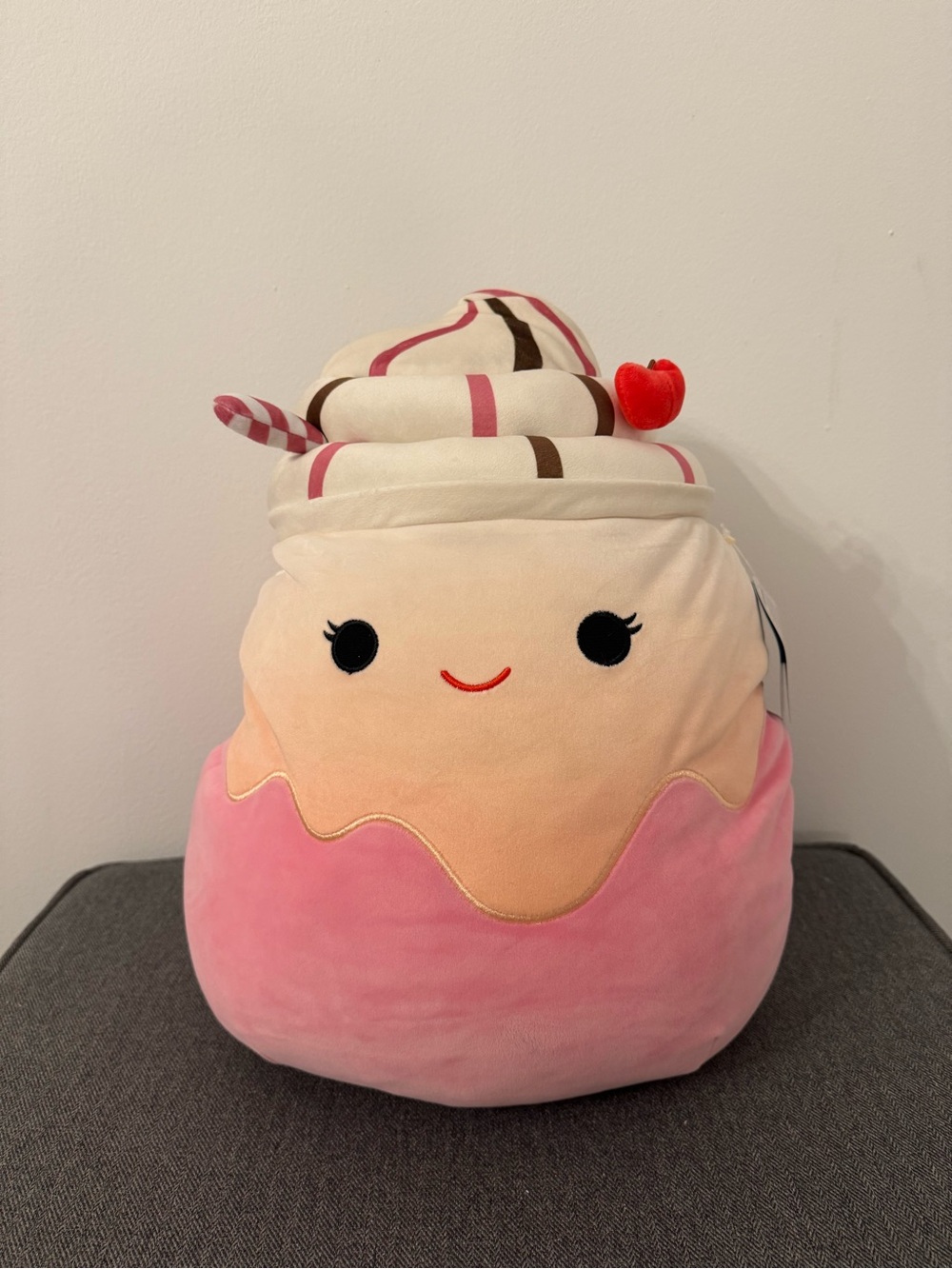 NWT Squishmallows 14" Elisabetha the Sundae Cherry Float With Straw Plush Toy